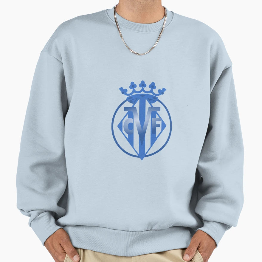 Blue Villarreal Football Club Sweatshirt - Novelty Apparel for Adults - T-Shirt, Sweatshirt, Hoodie