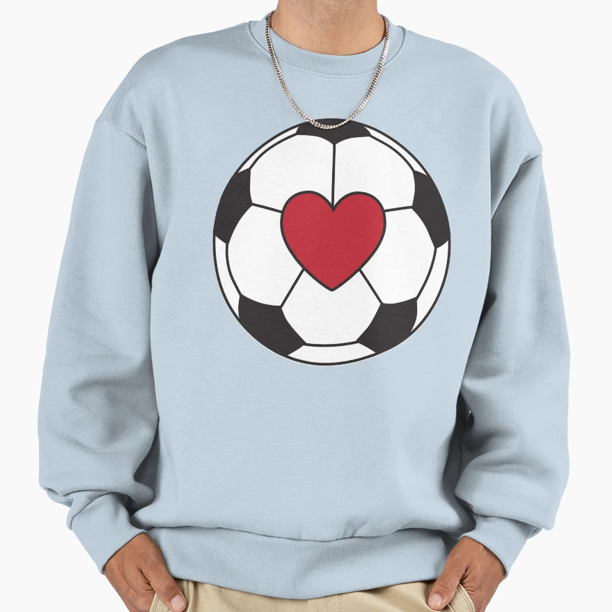 I Heart Soccer Sweatshirt - Minimalist Print Men Women - T-Shirt, Sweatshirt, Hoodie