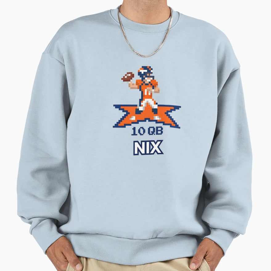 Broncos Quarterback Bo Nix As Sweatshirt - Minimalist Print for Adults - T-Shirt, Sweatshirt, Hoodie