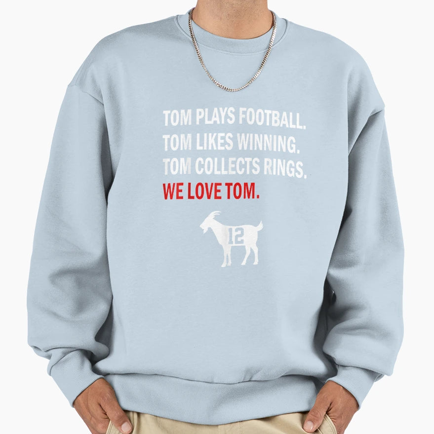 New England Football Goat 12 Sweatshirt - Fun Novelty Design Men Women - T-Shirt, Sweatshirt, Hoodie