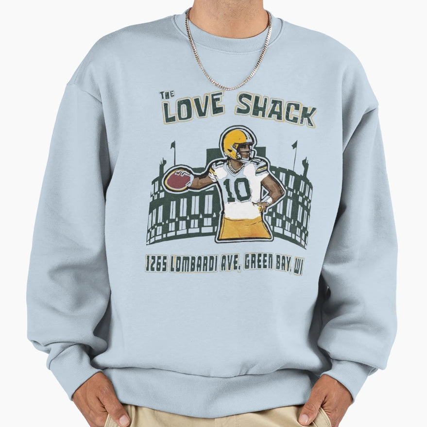 Love Shack 1265 Lombardi Ave Green Bay Sweatshirt - Graphic Print Unisex - T-Shirt, Sweatshirt, Hoodie
