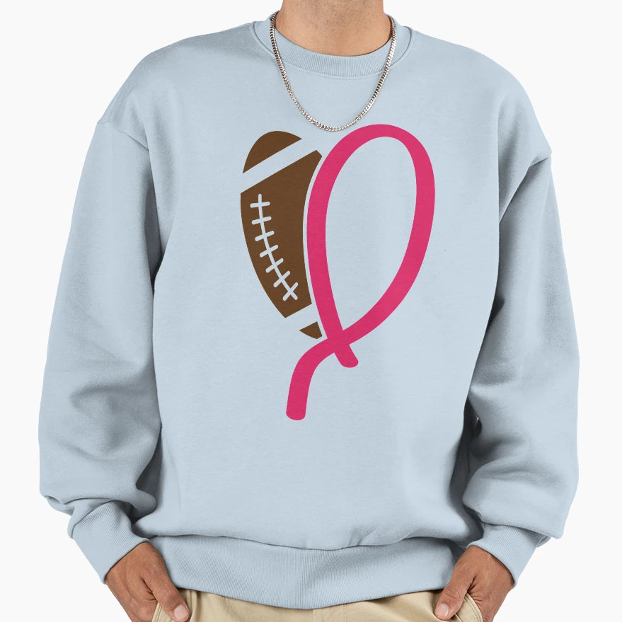Football Breast Cancer Awareness Ribbon Sweatshirt - Novelty Apparel Unisex - T-Shirt, Sweatshirt, Hoodie