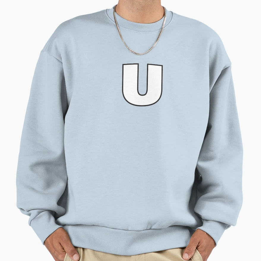 Letter U Sweatshirt - Casual Everyday Wear Men Women - T-Shirt, Sweatshirt, Hoodie