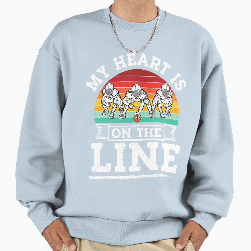 My Heart Is Line Offensive Sweatshirt - Casual Everyday Wear for Adults - T-Shirt, Sweatshirt, Hoodie