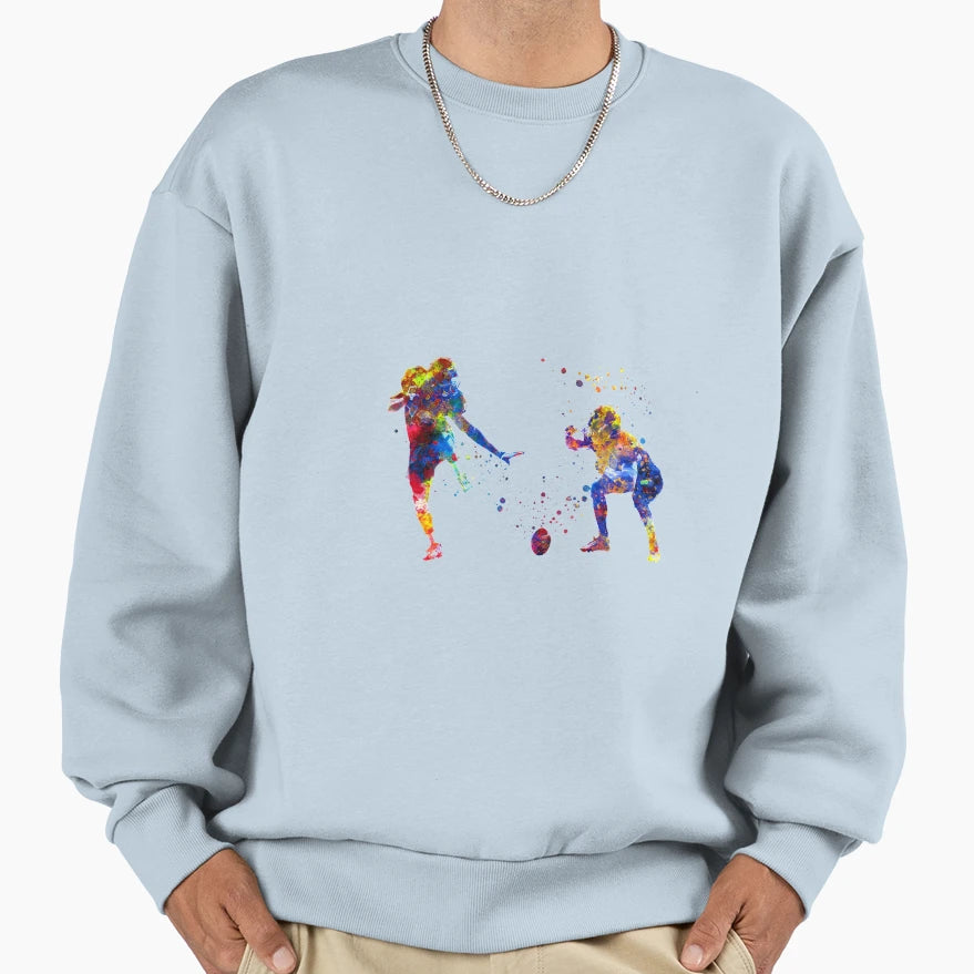 American Football Player Watercolor Sweatshirt - Minimalist Print Men Women - T-Shirt, Sweatshirt, Hoodie