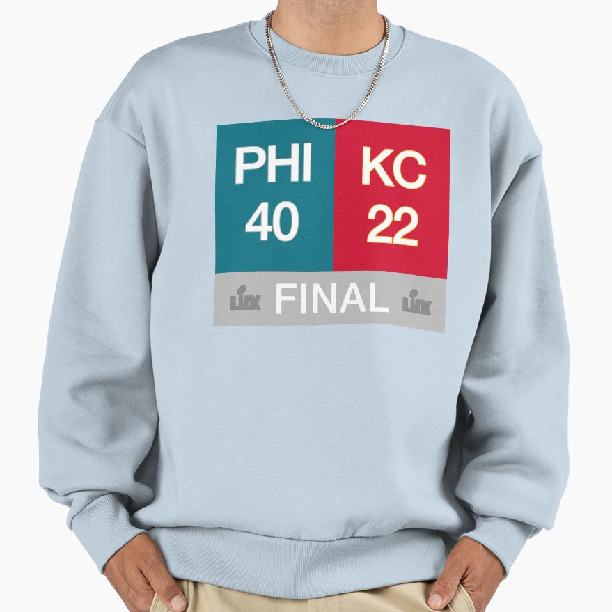 Phi 40 Kc 22 Super Bowl Lix 40 22 Sweatshirt - Unique Graphic Men Women - T-Shirt, Sweatshirt, Hoodie
