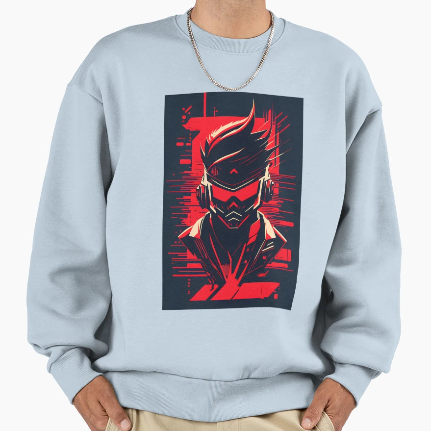 Cyberpunk Cyborg Hacker Gamer No Sweatshirt - Streetwear Style for Adults - T-Shirt, Sweatshirt, Hoodie