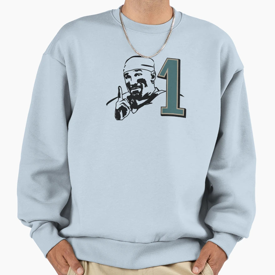 Hurts Number 1 Philly Football Sweatshirt - Custom Art Print for Adults - T-Shirt, Sweatshirt, Hoodie