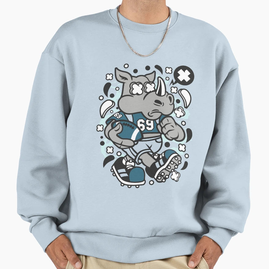 Rhino Football Sweatshirt - Casual Everyday Wear for Adults - T-Shirt, Sweatshirt, Hoodie