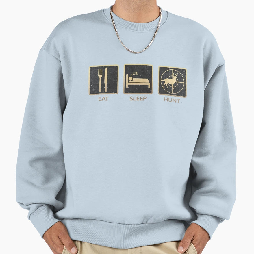 Eat Sleep Hunt Sweatshirt - Unique Graphic for Adults - T-Shirt, Sweatshirt, Hoodie