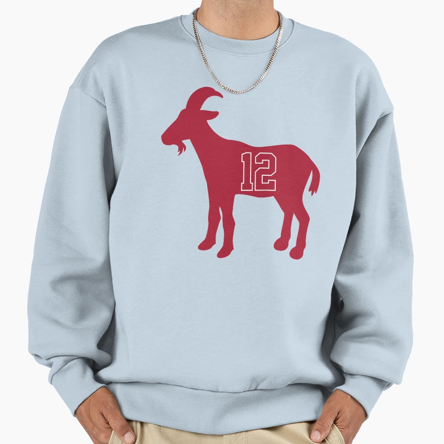 12 Number Goat Footballer All Time Sweatshirt - Novelty Apparel Men Women - T-Shirt, Sweatshirt, Hoodie