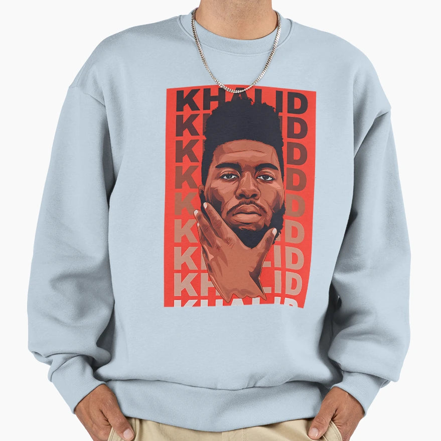 American Singer Khalid Sweatshirt - Novelty Apparel for Adults - T-Shirt, Sweatshirt, Hoodie