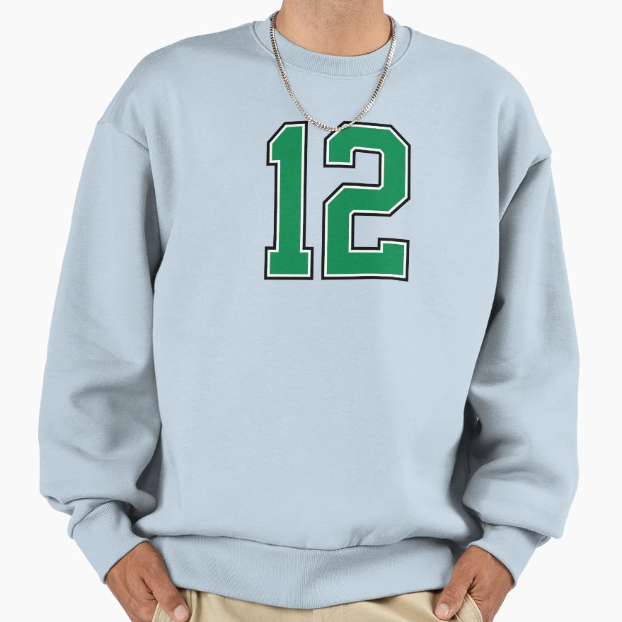 12 Number Green Lucky Sports Twelve Sweatshirt - Custom Art Print Unisex - T-Shirt, Sweatshirt, Hoodie