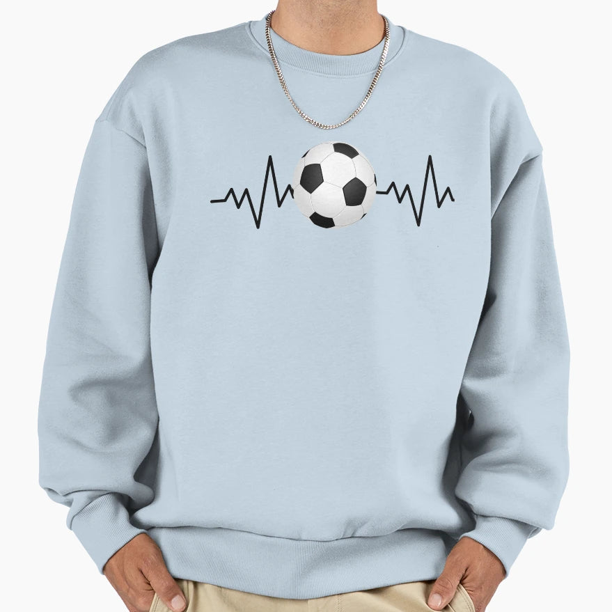 Football Heartbeat Sweatshirt - Aesthetic Graphic Men Women - T-Shirt, Sweatshirt, Hoodie
