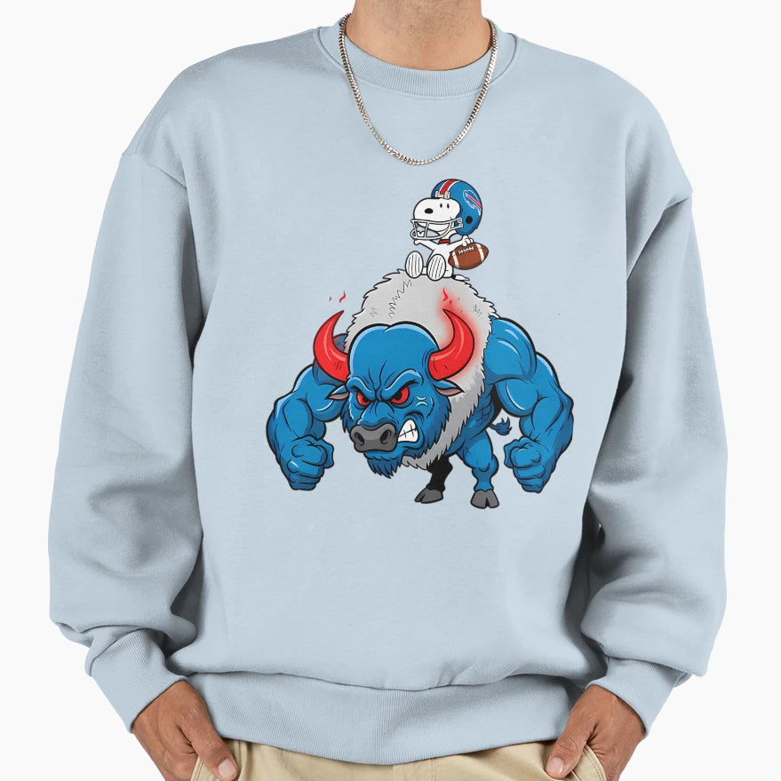 Buffalo And Snoopy Bills Football Sweatshirt - Minimalist Print Unisex - T-Shirt, Sweatshirt, Hoodie