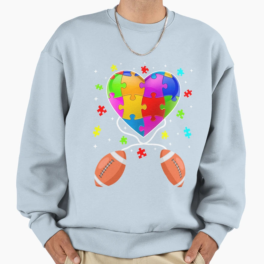 Amazing Rugby Heart Autism Awareness Sweatshirt - Novelty Apparel Unisex - T-Shirt, Sweatshirt, Hoodie