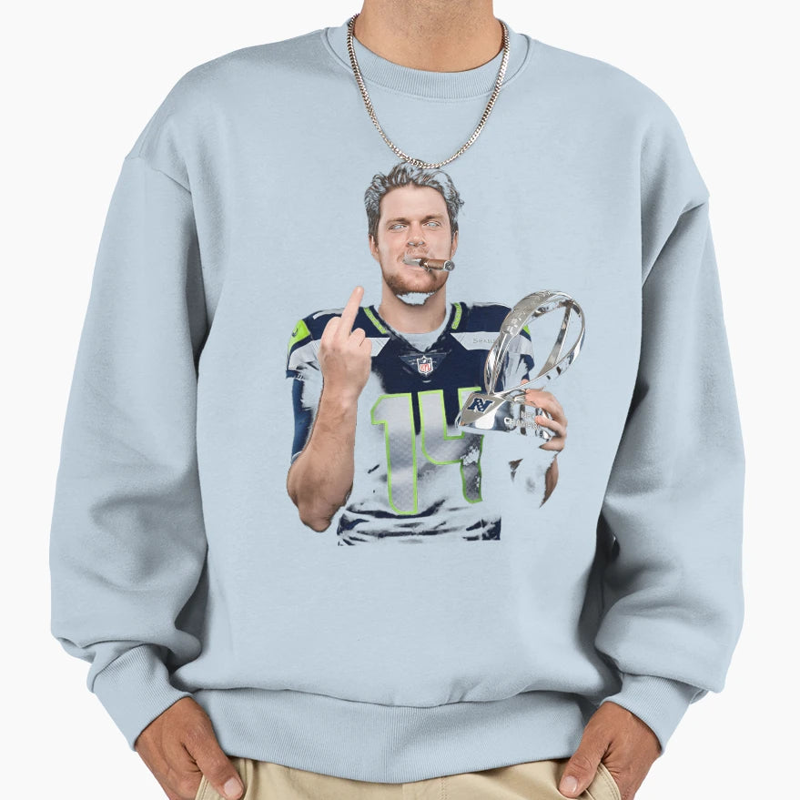Sam Darnold Trophy Flipping It Sweatshirt - Custom Art Print Unisex - T-Shirt, Sweatshirt, Hoodie