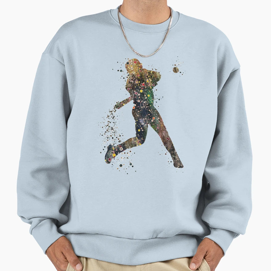 Baseball Batter Watercolor Sweatshirt - Custom Art Print for Adults - T-Shirt, Sweatshirt, Hoodie