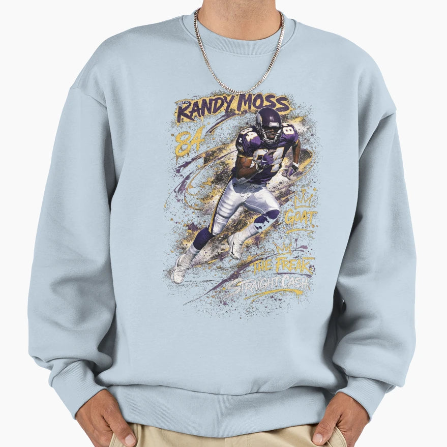 Randy Moss Goat Mode Minnesota Sweatshirt - Graphic Print Men Women - T-Shirt, Sweatshirt, Hoodie