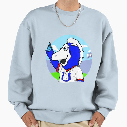 Blue Indianapolis Colts Mascot Sweatshirt - Streetwear Style for Adults - T-Shirt, Sweatshirt, Hoodie