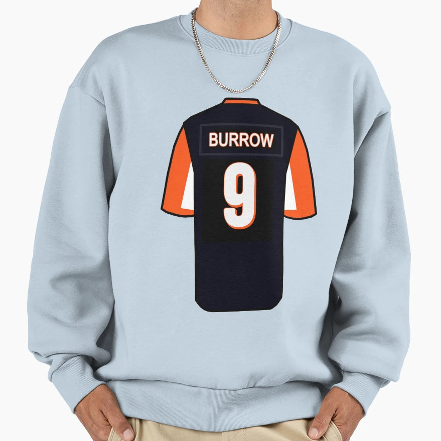 Burrow Jersey Sweatshirt - Unique Graphic Unisex - T-Shirt, Sweatshirt, Hoodie