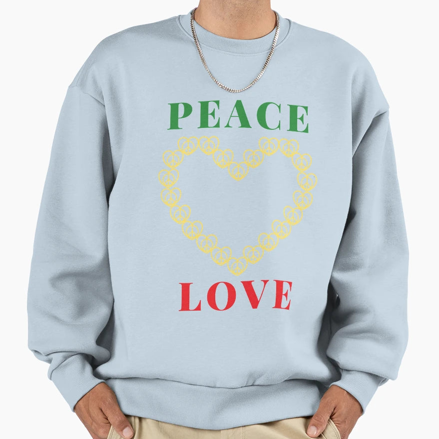 Peace And Love Sweatshirt - Minimalist Print Men Women - T-Shirt, Sweatshirt, Hoodie