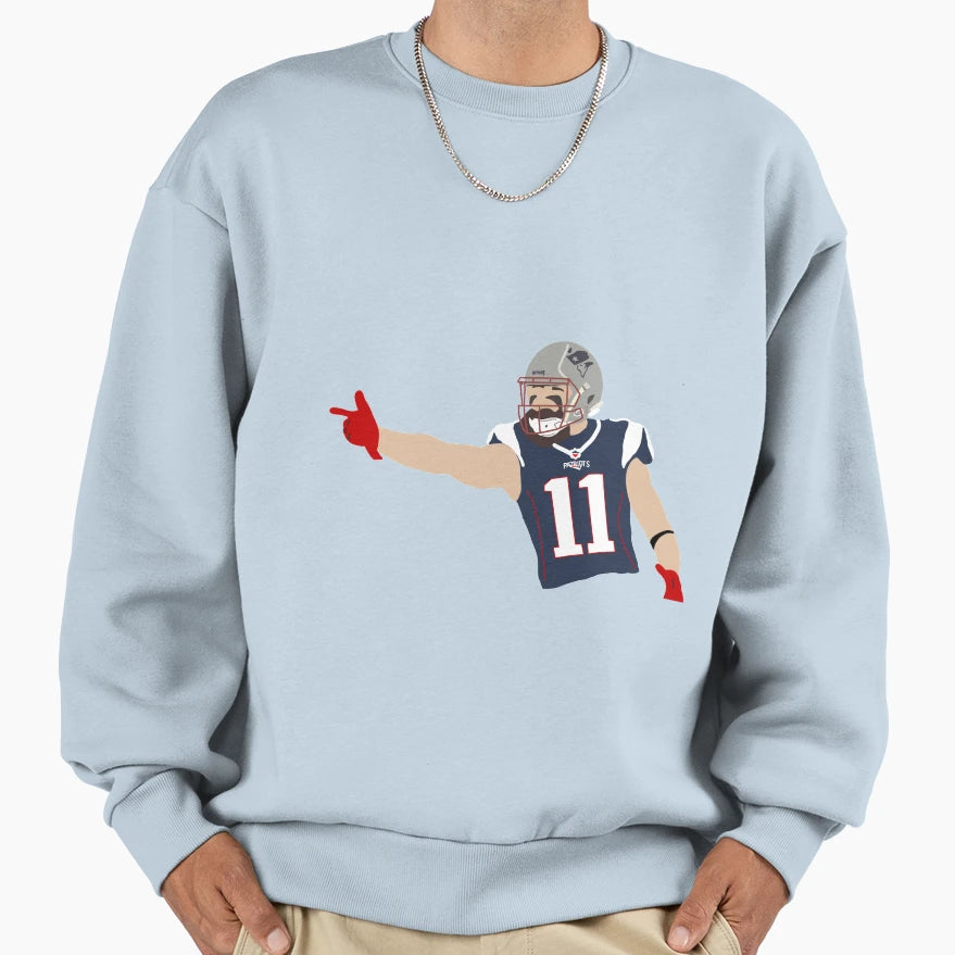 Julian Edelman Faceless Portrait Sweatshirt - Aesthetic Graphic Men Women - T-Shirt, Sweatshirt, Hoodie