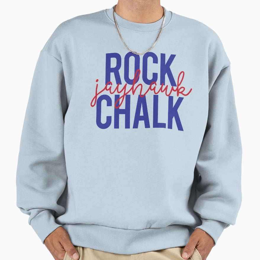 Rock Chalk Jayhawk Sweatshirt - Novelty Apparel for Adults - T-Shirt, Sweatshirt, Hoodie