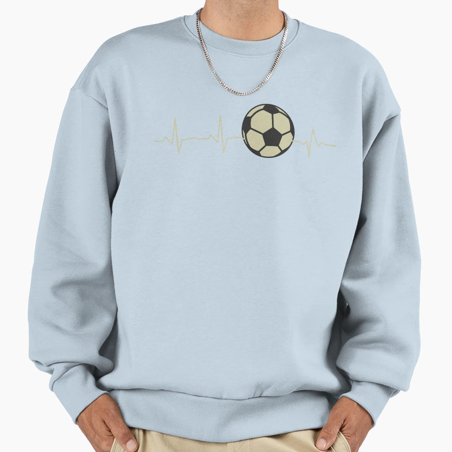 Soccer Football Heartbeat Sweatshirt - Streetwear Style for Adults - T-Shirt, Sweatshirt, Hoodie