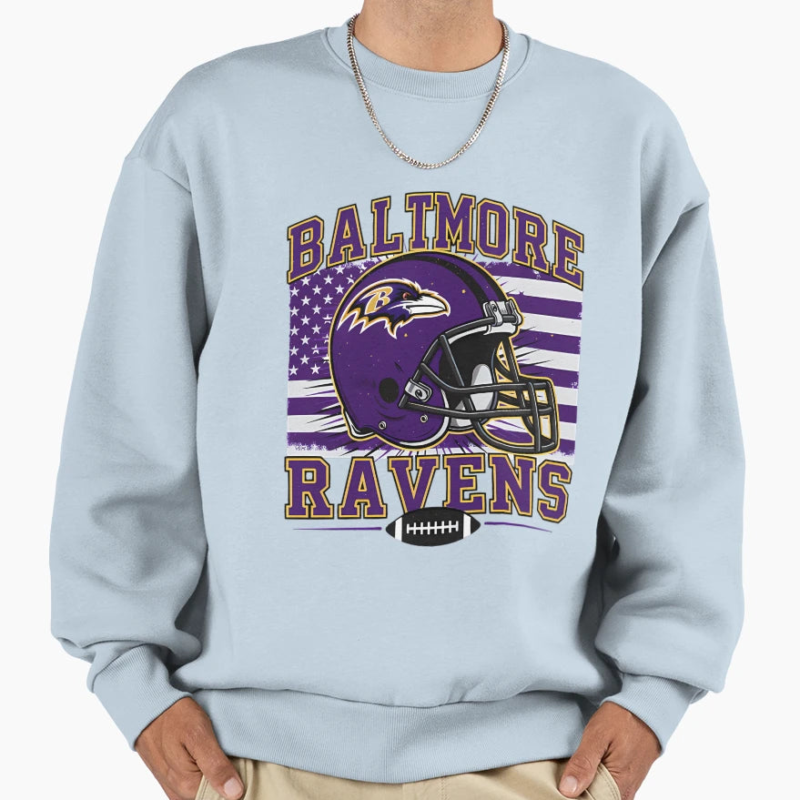 Baltimore Ravens Football Sweatshirt - Casual Everyday Wear Unisex - T-Shirt, Sweatshirt, Hoodie