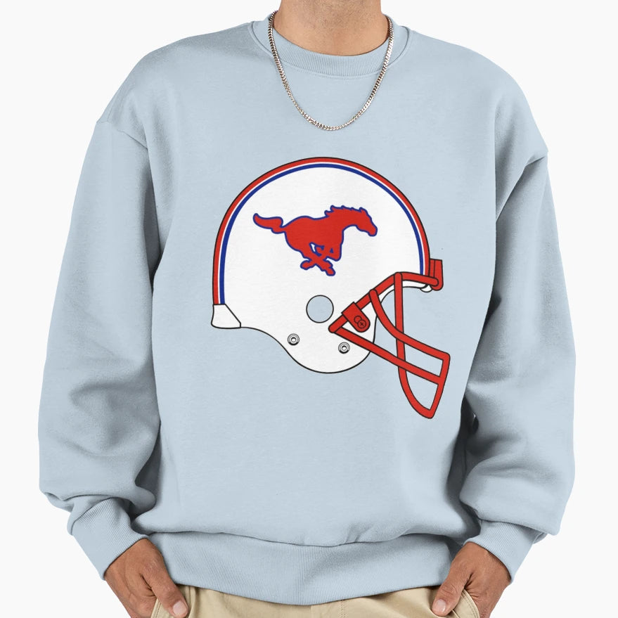 Smu Football Helmet Sweatshirt - Novelty Apparel for Adults - T-Shirt, Sweatshirt, Hoodie