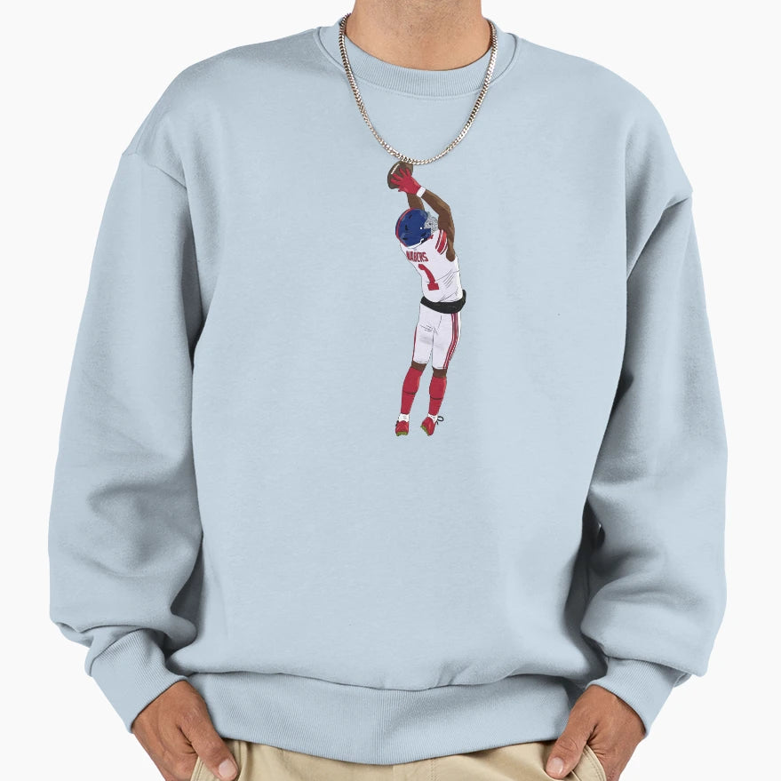 Malik Nabers Jumping Catch Sweatshirt - Minimalist Print Men Women - T-Shirt, Sweatshirt, Hoodie