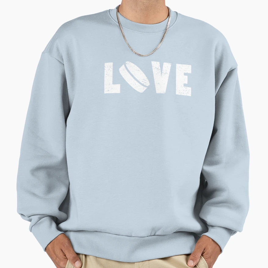 I Love Hockey Illustrated Word Art T-Shirt - Aesthetic Graphic for Adults - T-Shirt, Sweatshirt, Hoodie