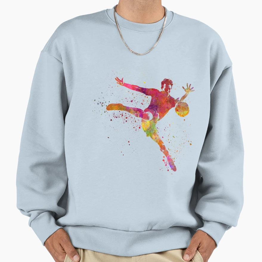 Football Player Wearing T-Shirt - Graphic Print for Adults - T-Shirt, Sweatshirt, Hoodie