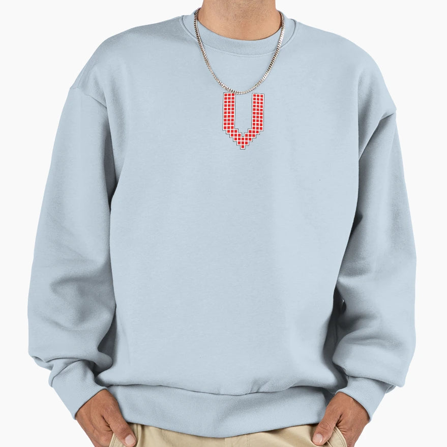 Uppercase V Red Pixel Block Sweatshirt - Fun Novelty Design Unisex - T-Shirt, Sweatshirt, Hoodie