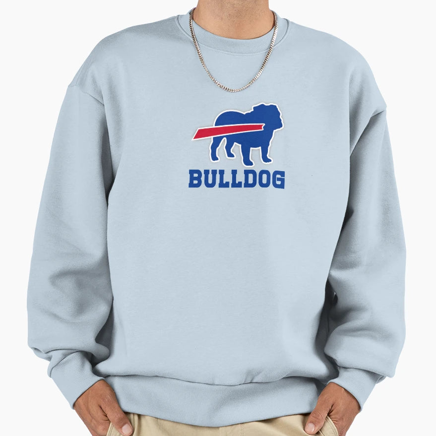 Buffalo Bills English Bulldog Sweatshirt - Novelty Apparel for Adults - T-Shirt, Sweatshirt, Hoodie