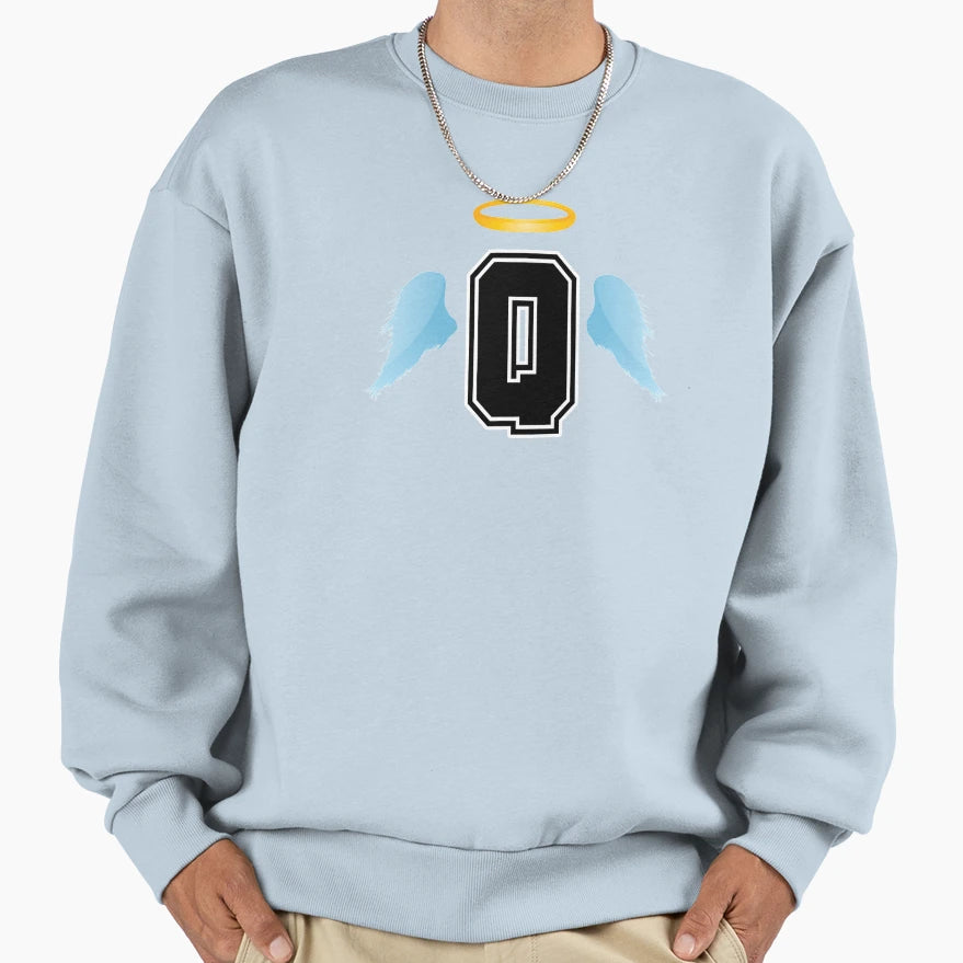 Letter Q College Font Good Heaven Sweatshirt - Minimalist Print Men Women - T-Shirt, Sweatshirt, Hoodie