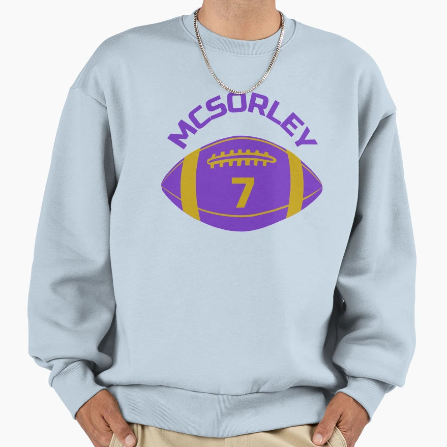 Mcsorley Football Ravens Colours Sweatshirt - Trendy Graphic for Adults - T-Shirt, Sweatshirt, Hoodie