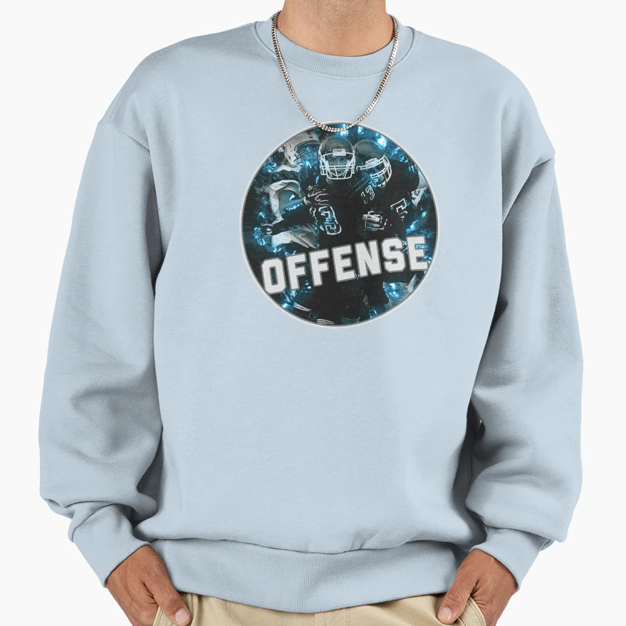 Football Team Hot Blue Fire Nifty Sweatshirt - Graphic Print for Adults - T-Shirt, Sweatshirt, Hoodie