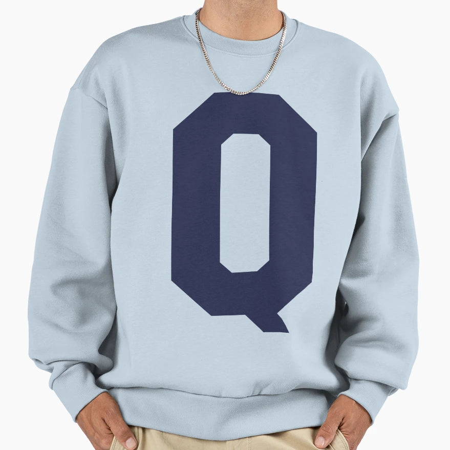 Alphabet Marine Blue Q Sports Letter Q Sweatshirt - Graphic Print Unisex - T-Shirt, Sweatshirt, Hoodie
