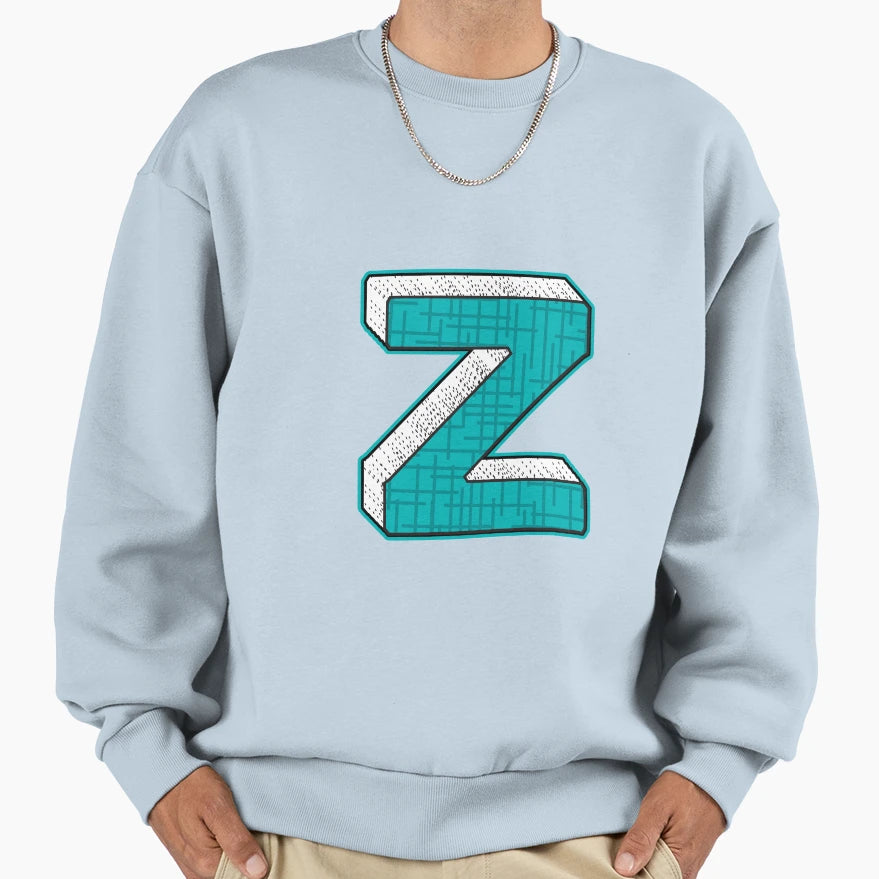 Alphabets Blue Ywzmls 17 Sweatshirt - Minimalist Print Men Women - T-Shirt, Sweatshirt, Hoodie
