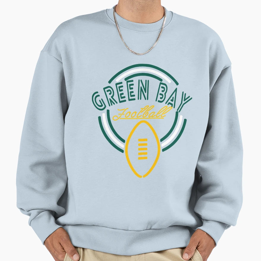 Neon Sign Green Bay Football Sweatshirt - Graphic Print Men Women - T-Shirt, Sweatshirt, Hoodie