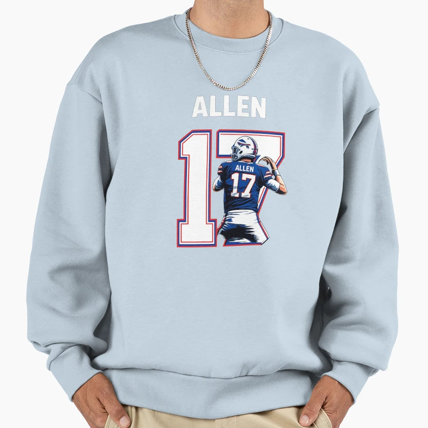 JA Bold Buffalo Number 17 Football Sweatshirt - Custom Art Print Men Women - T-Shirt, Sweatshirt, Hoodie