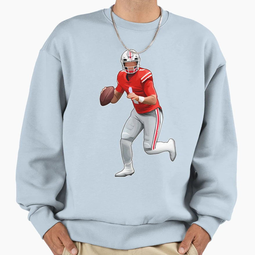 Justin Fields Drop Backs Sweatshirt - Minimalist Print for Adults - T-Shirt, Sweatshirt, Hoodie
