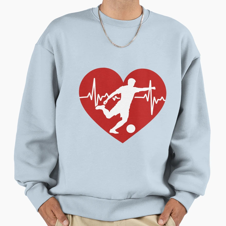Soccer Player Heartbeat Valentines Sweatshirt - Novelty Apparel Men Women - T-Shirt, Sweatshirt, Hoodie
