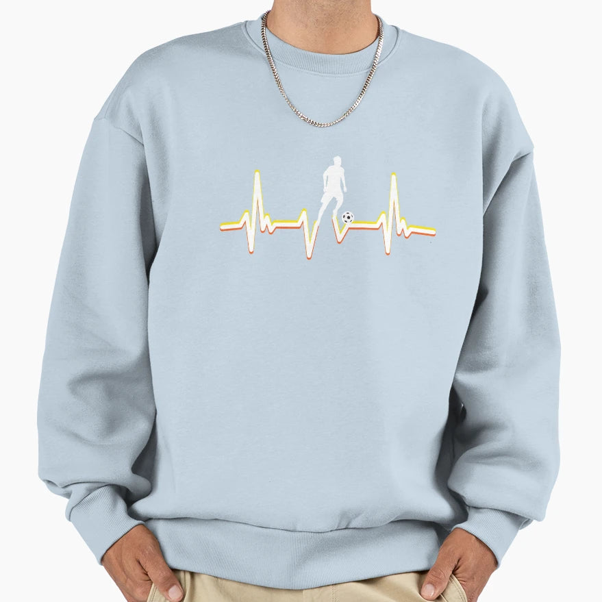 Football Heartbeat Sweatshirt - Minimalist Print for Adults - T-Shirt, Sweatshirt, Hoodie