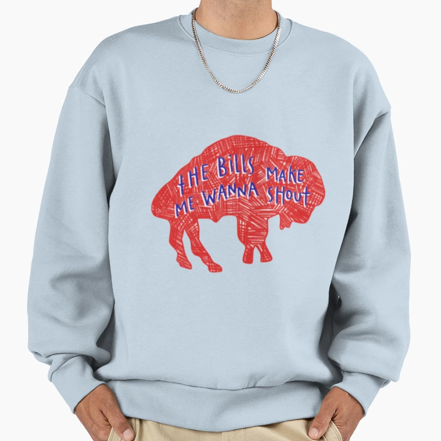 Buffalo Bills Shout Logo Sweatshirt - Trendy Graphic Men Women - T-Shirt, Sweatshirt, Hoodie
