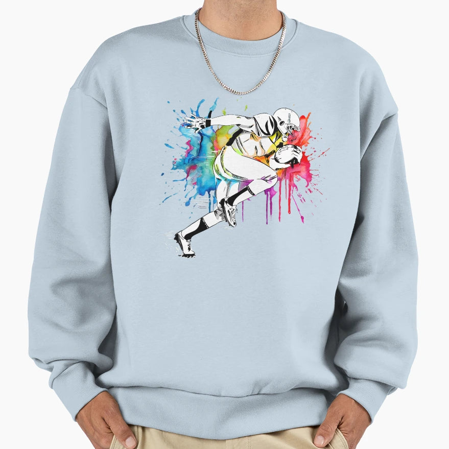 American Football Player Paint Sweatshirt - Custom Art Print for Adults - T-Shirt, Sweatshirt, Hoodie