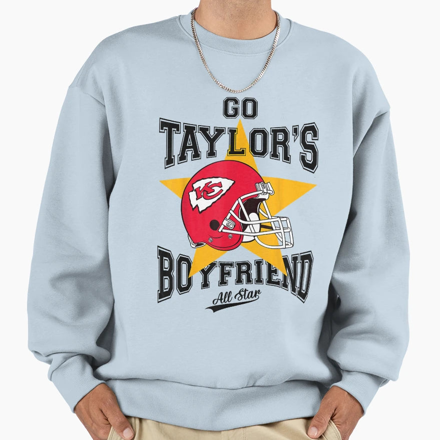 Go Taylors Boyfriend TK Game Day Sweatshirt - Custom Art Print Men Women - T-Shirt, Sweatshirt, Hoodie