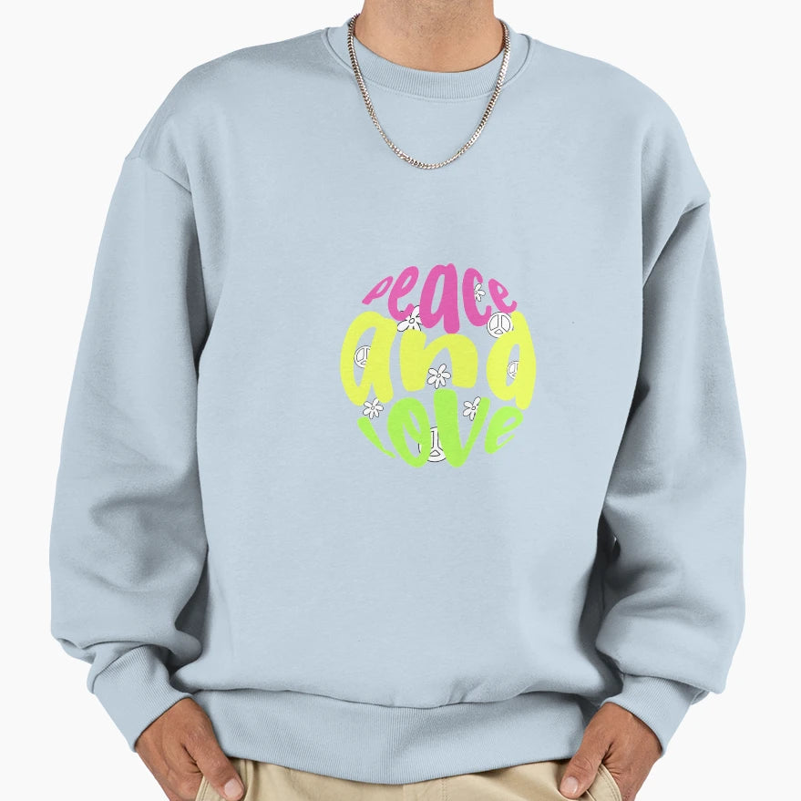 Peace And Love Sweatshirt - Custom Art Print Men Women - T-Shirt, Sweatshirt, Hoodie